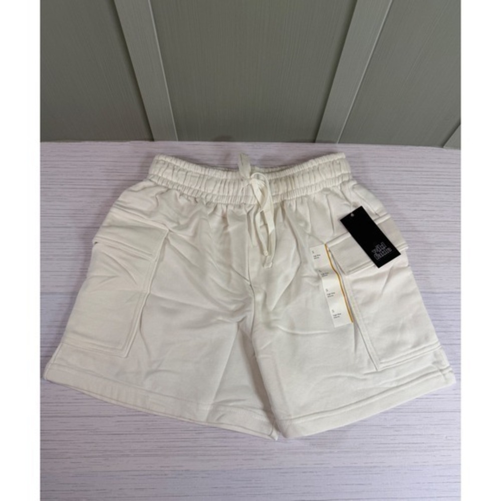 Wild Fable Women's Small White High Rise Cargo Shorts NWT Drawstring Casual